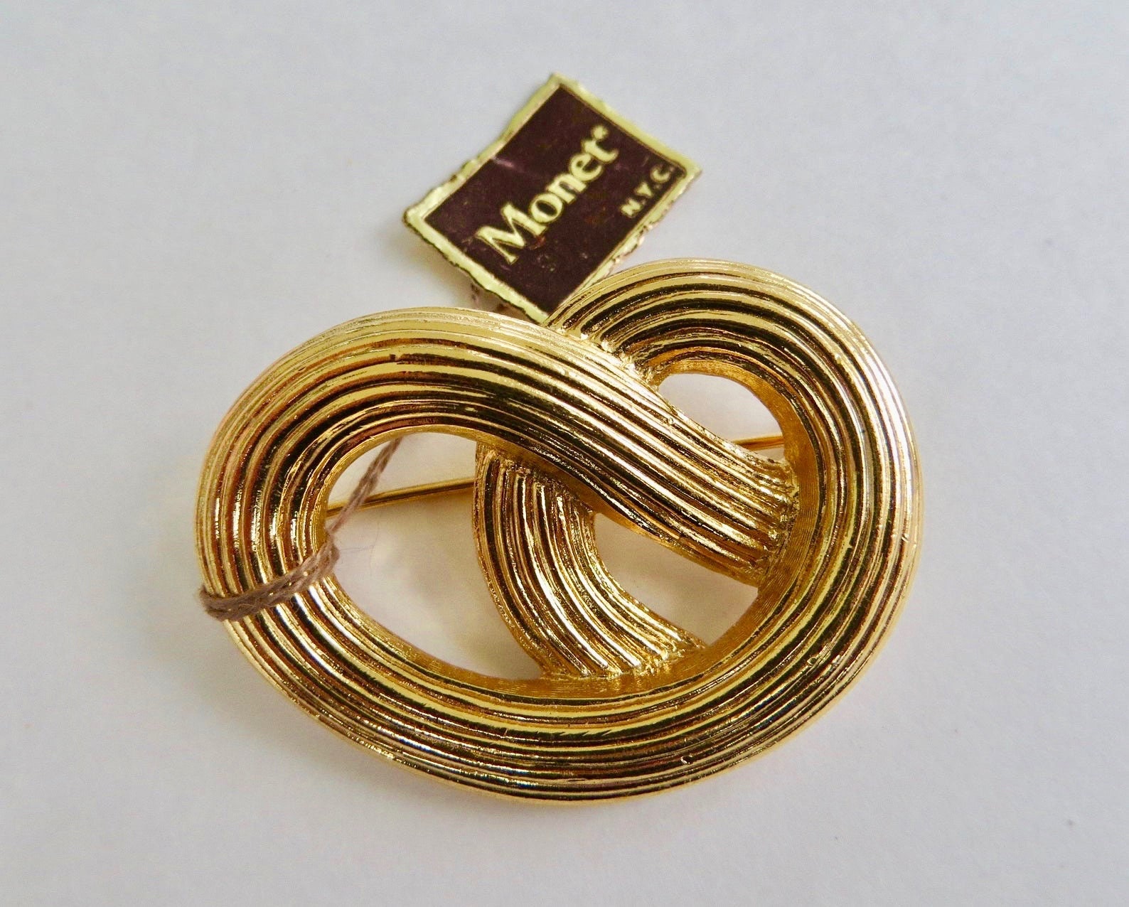 Vintage Brooch Chunky Gold Tone Pin Original Etsy