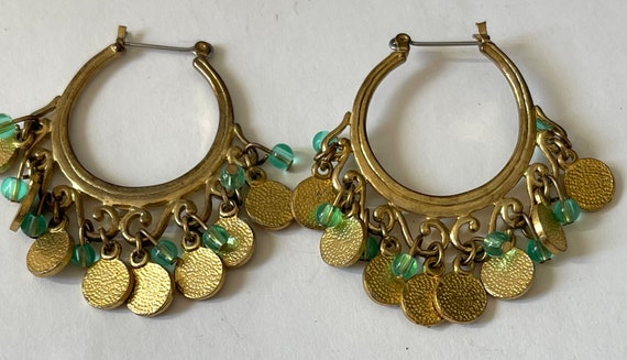 Boho Coin & Bead Chandelier Earrings, Boho Dangle… - image 6