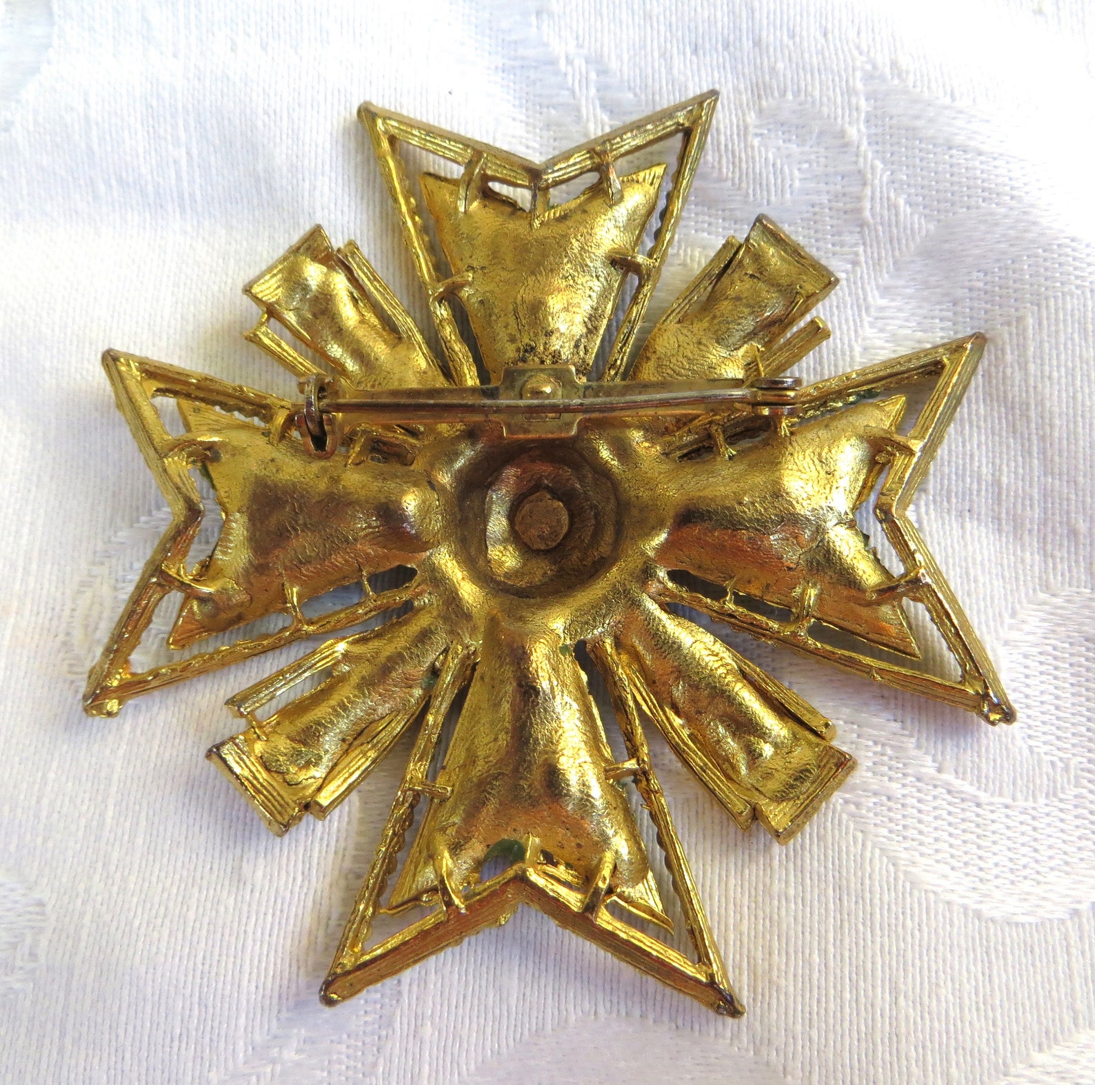 Vintage Maltese Cross Brooch Enamel Maltese Cross Pin Malta Etsy