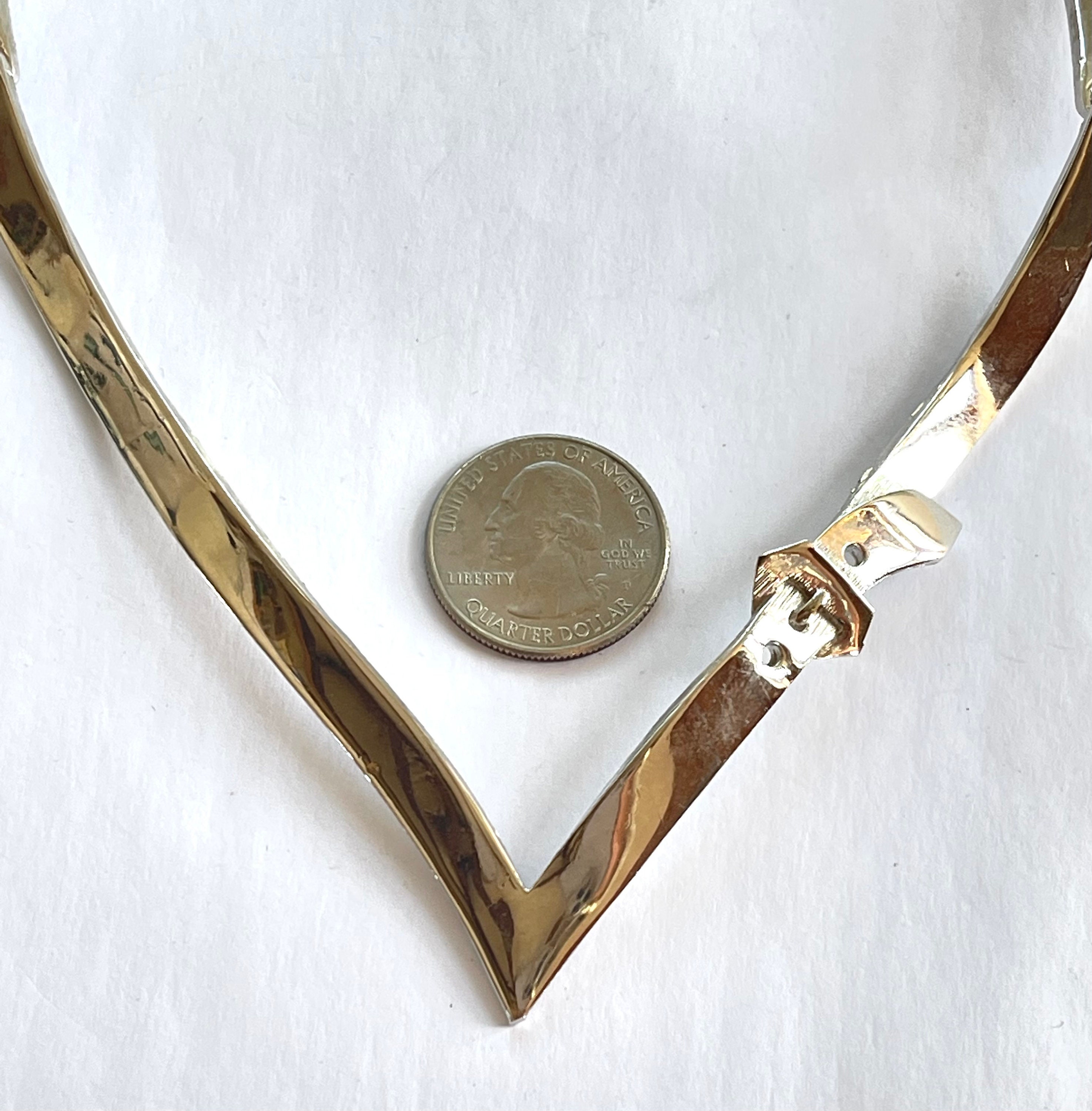 【just LoveR.】Marcel Necklace Set Marcel Boucher V Neck Choker Necklace, Silver Buckle Choker