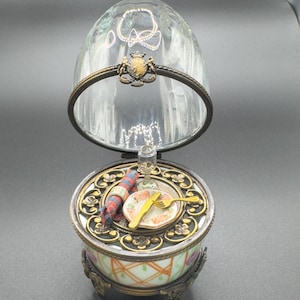 Limoges Glass Domed Box, Table Place Setting, Collectible Boxes,  Unsigned Limoges, Very RARE