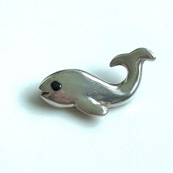 Vintage Sterling Whale Brooch, Whale Jewelry, Whale Watching, Humpback Whale, Grey Whale, Sperm Whale