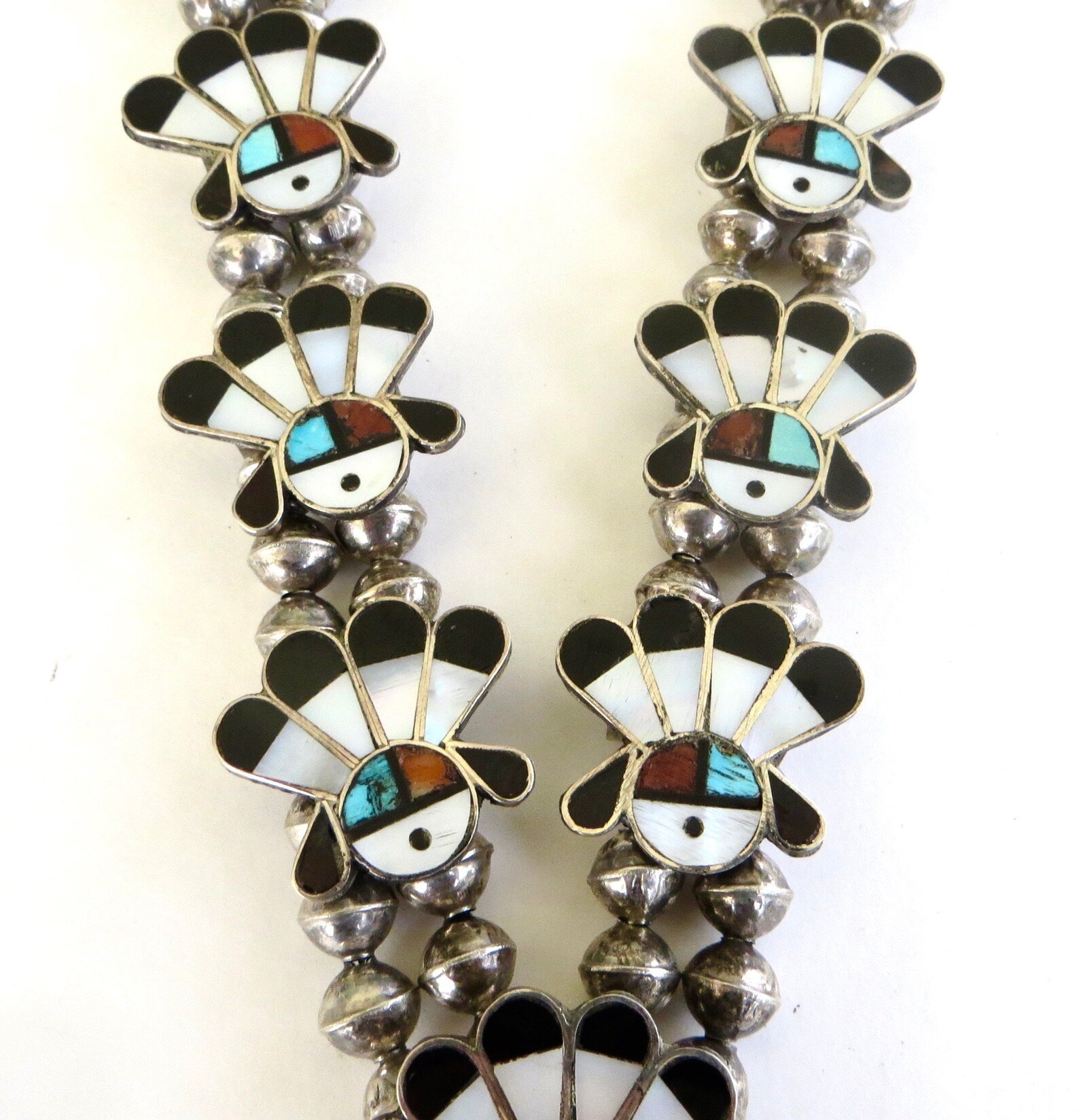 Zuni Sunface Squash Blossom Necklace Sterling Silver Bench Etsy