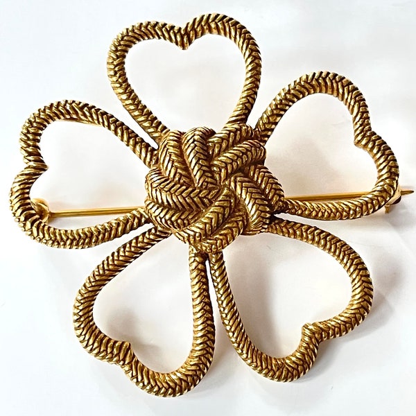 Vintage MMA Brooch, Lovers Knot with Hearts, Flower Brooch, Celtic Brooch, Metropolitan Museum Jewelry