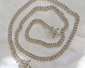 Vintage Rhinestone Belt Necklace Wedding Bride Prom