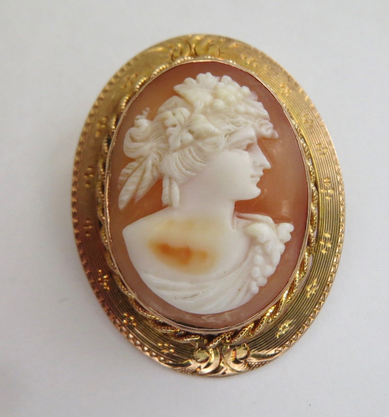 left facing cameo brooch