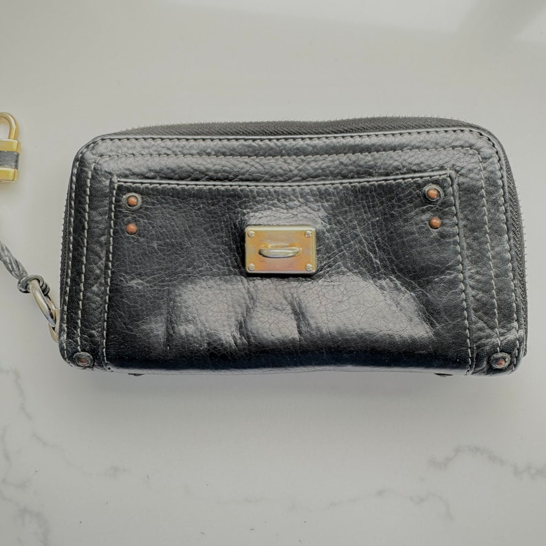 Vintage Chloe Paddington Leather Wallet, Clutch Wallet, Lock & Key, Vintage Designer Accessories image 5