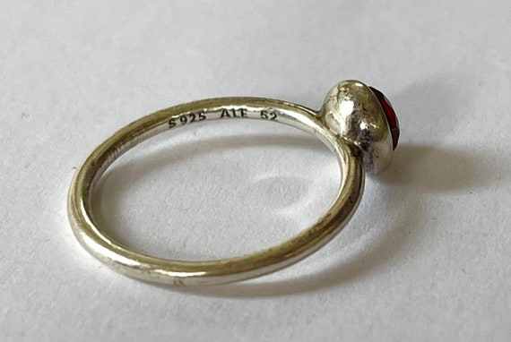 Pandora Sterling Garnet Solitaire Ring, Vintage S… - image 3
