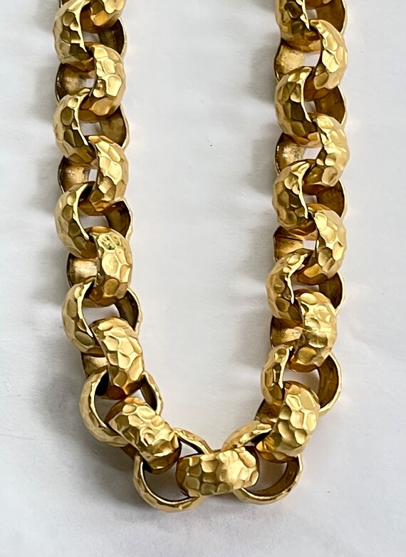 Vintage Givenchy Necklace, Chunky Gold Necklace, … - image 6