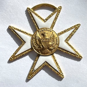 Masonic Knights Templar, E Pluribus Unum, Liberty Eagle Maltese Cross Medal Medallion
