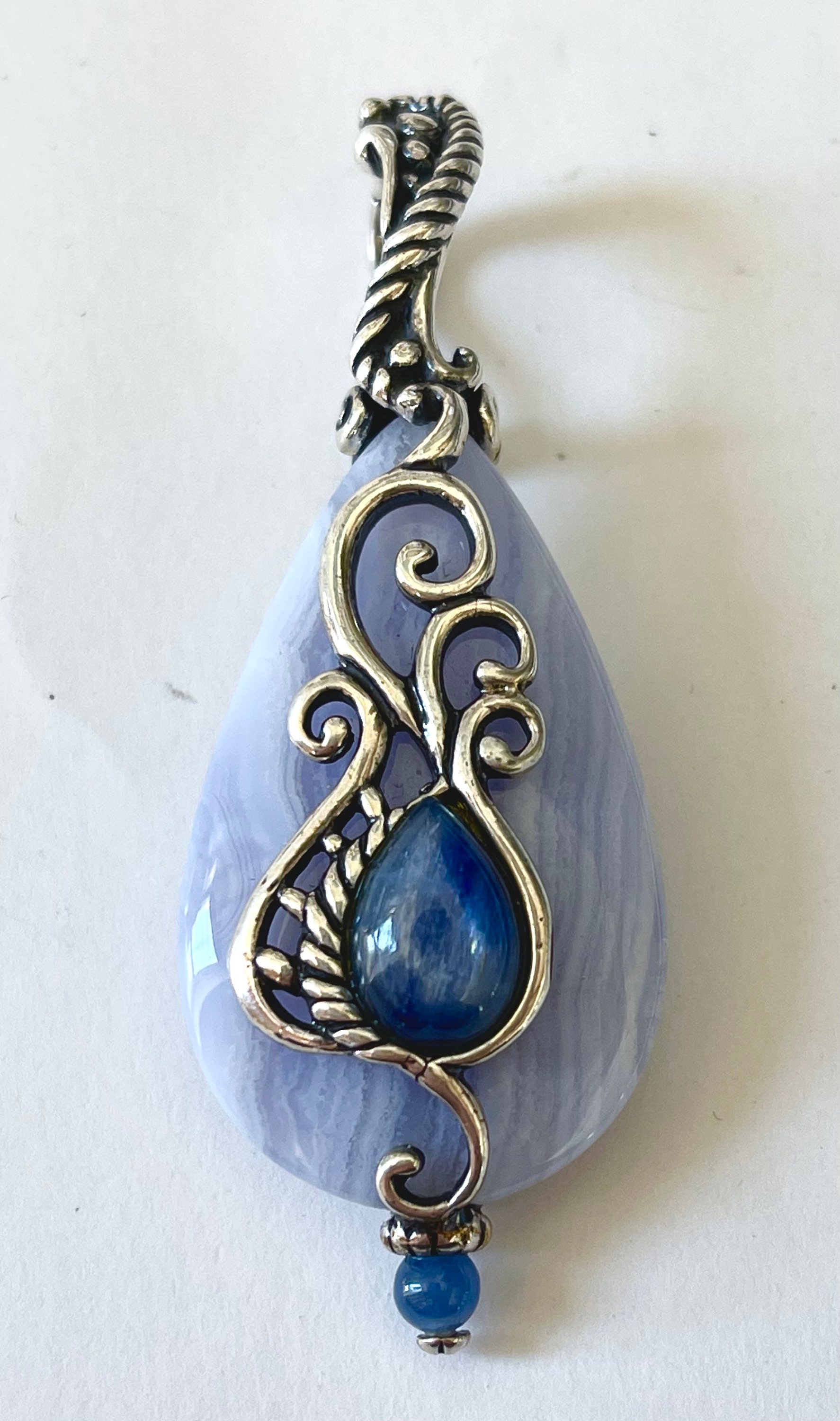 Carolyn Pollack Sterling Lace Agate Kyanite Enhancer Relios - Etsy