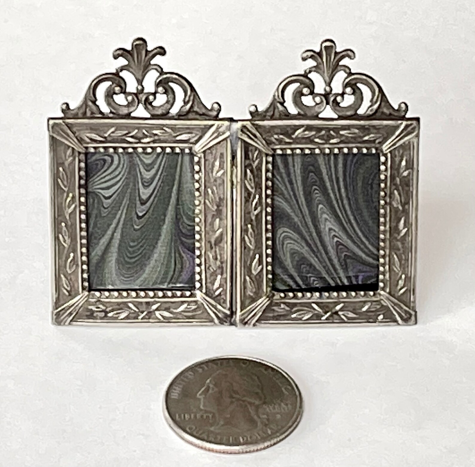 Antique Picture Frame Silver Double Photo Frame 2 1/2 Etsy