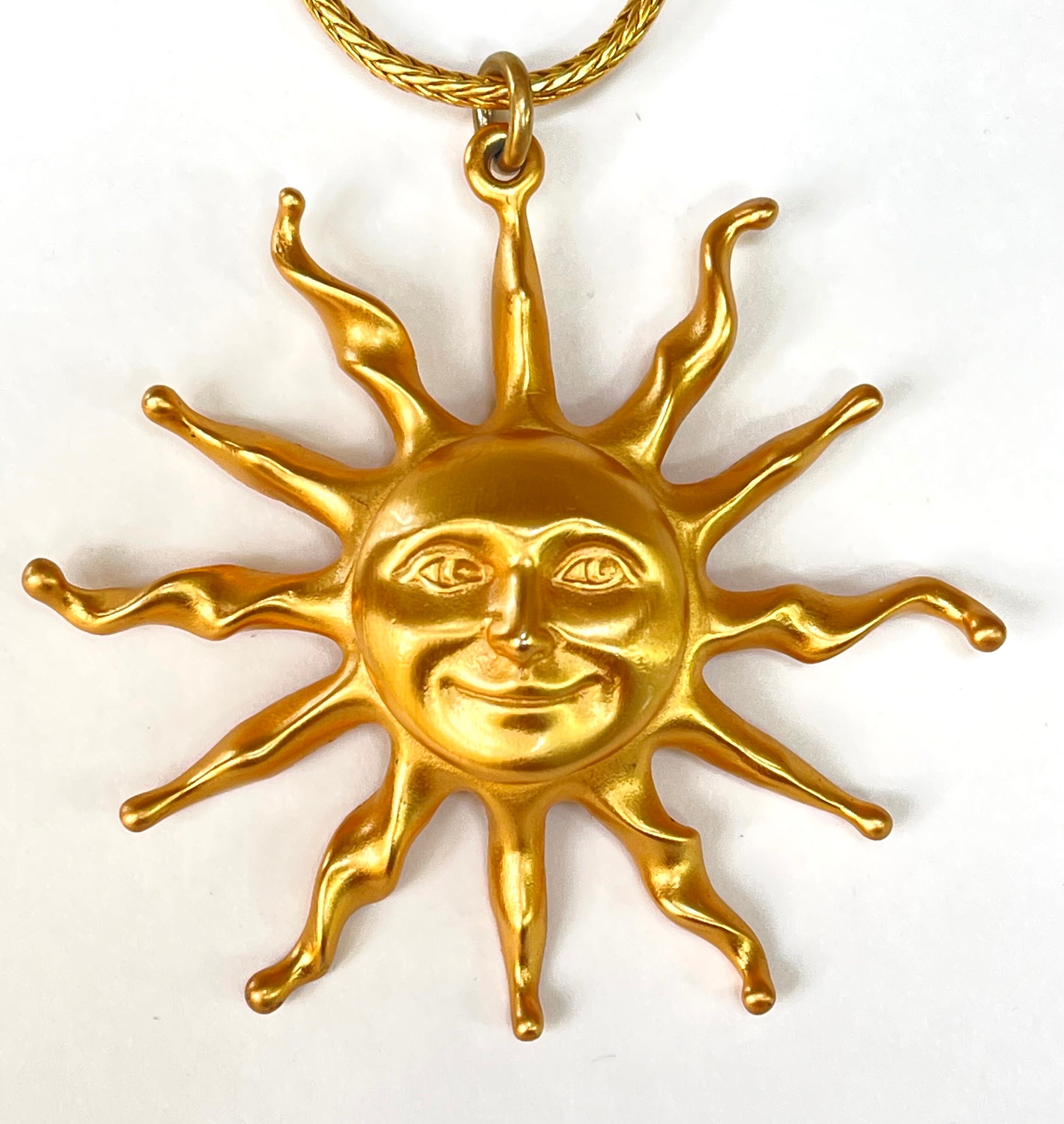 Anne Klein Sun Necklace, Sun Pendant Necklace, 36