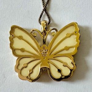 Jacmel Mauritus JCM Butterfly Pendant Necklace, Gold Over Sterling Crytal Butterfly Necklace, 18 Inch Chain, Vintage Butterfly Jewelry Gift image 6