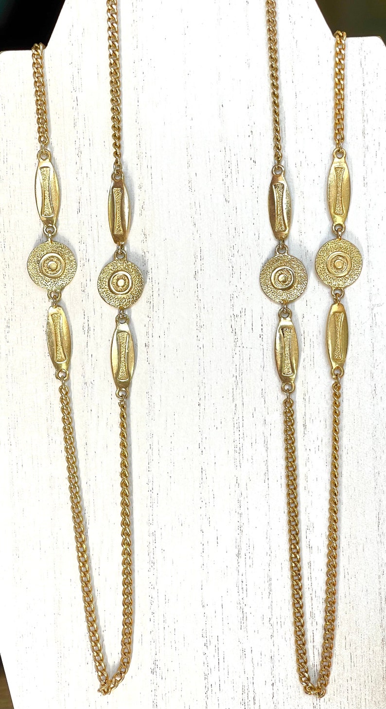 Gold Station Necklace 54 Inch Layering Necklace Long Station Etsy