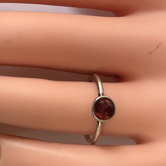 Pandora Sterling Garnet Solitaire Ring, Vintage S… - image 10