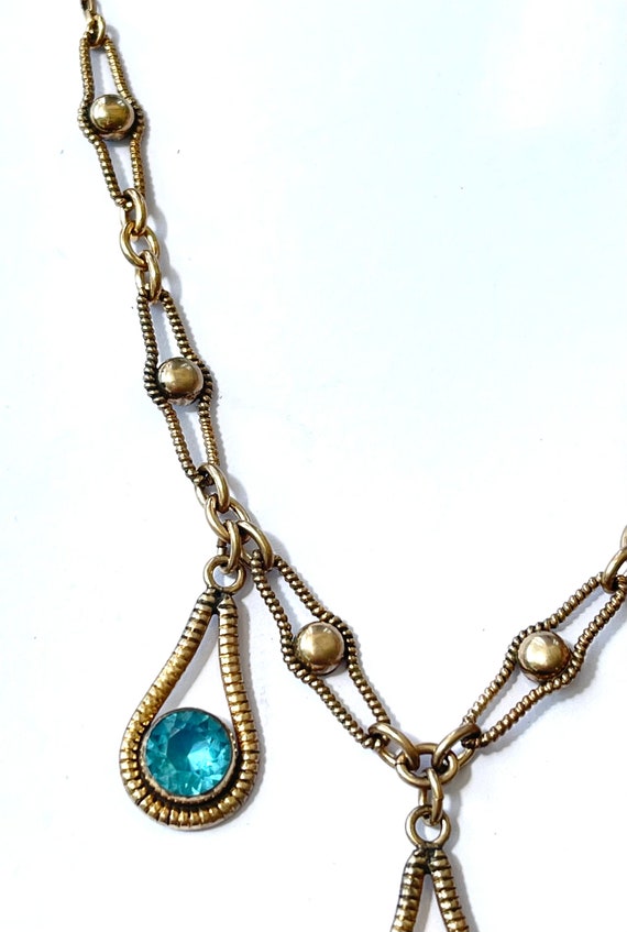 Antique Gold Filled Festoon Necklace, Art Nouveau… - image 2