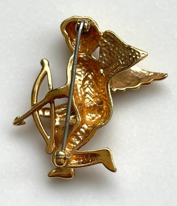 Krementz Cupid Brooch, Cupid Pin, Dart and Bow, V… - image 10
