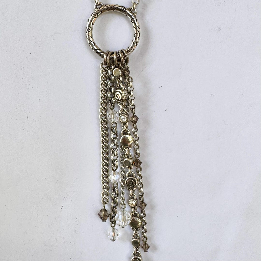 Vintage Brighton Pendant Necklace, Dangle Chains Tassel Pendant ...