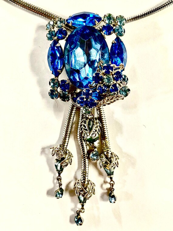 Vintage Rhinestone Necklace Bolo Style Pendant Necklace | Etsy