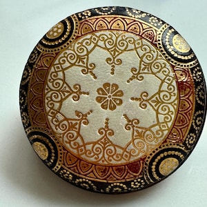 Marhill Lipstick Holder and Mirror, Florentine Leather Design, Mid Century Lipstick Compact,  Vintage Vanity Accessories