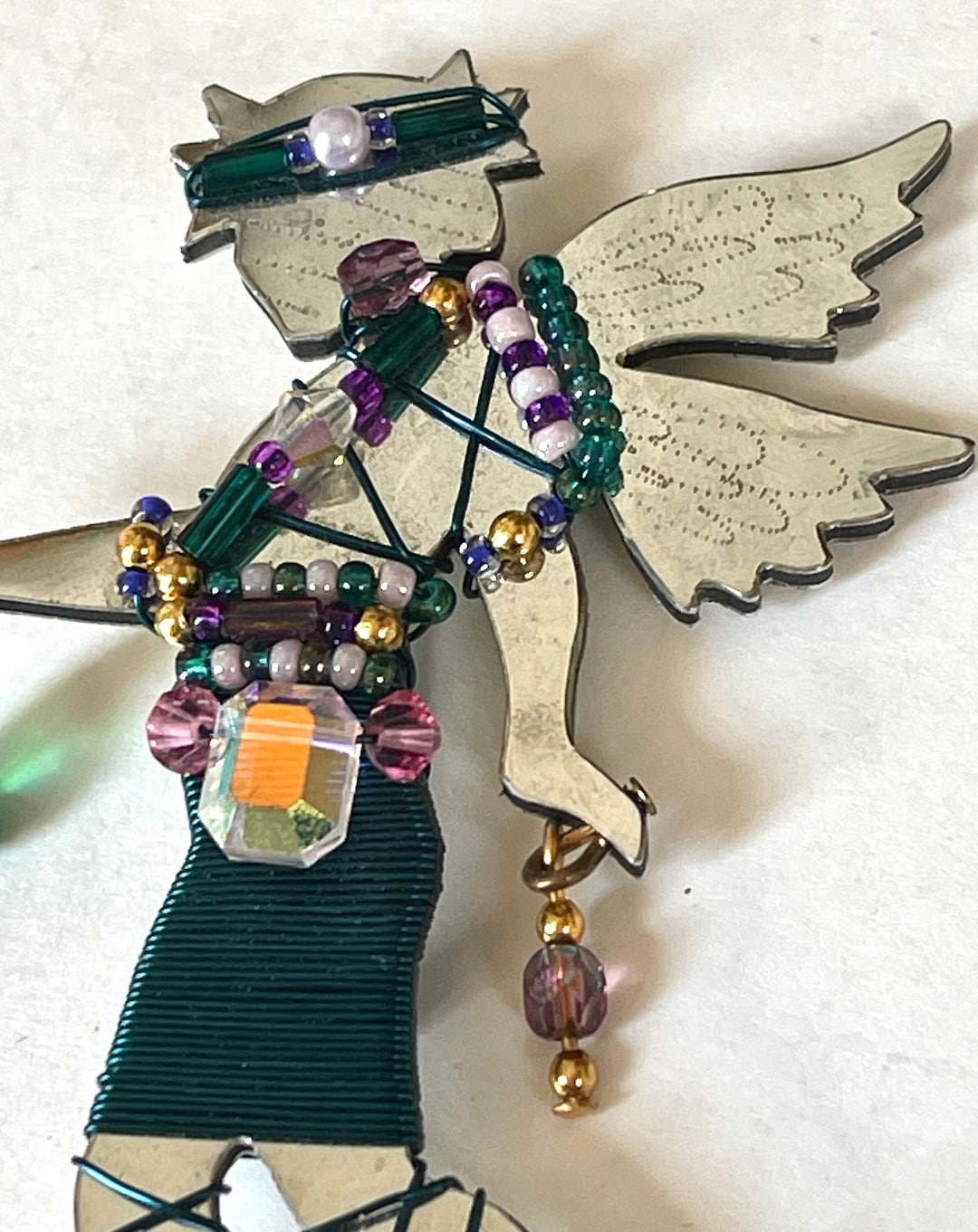 Liztech Woodland Sprite Brooch, Vintage Fairy Brooch, Angel Pin, Mixed