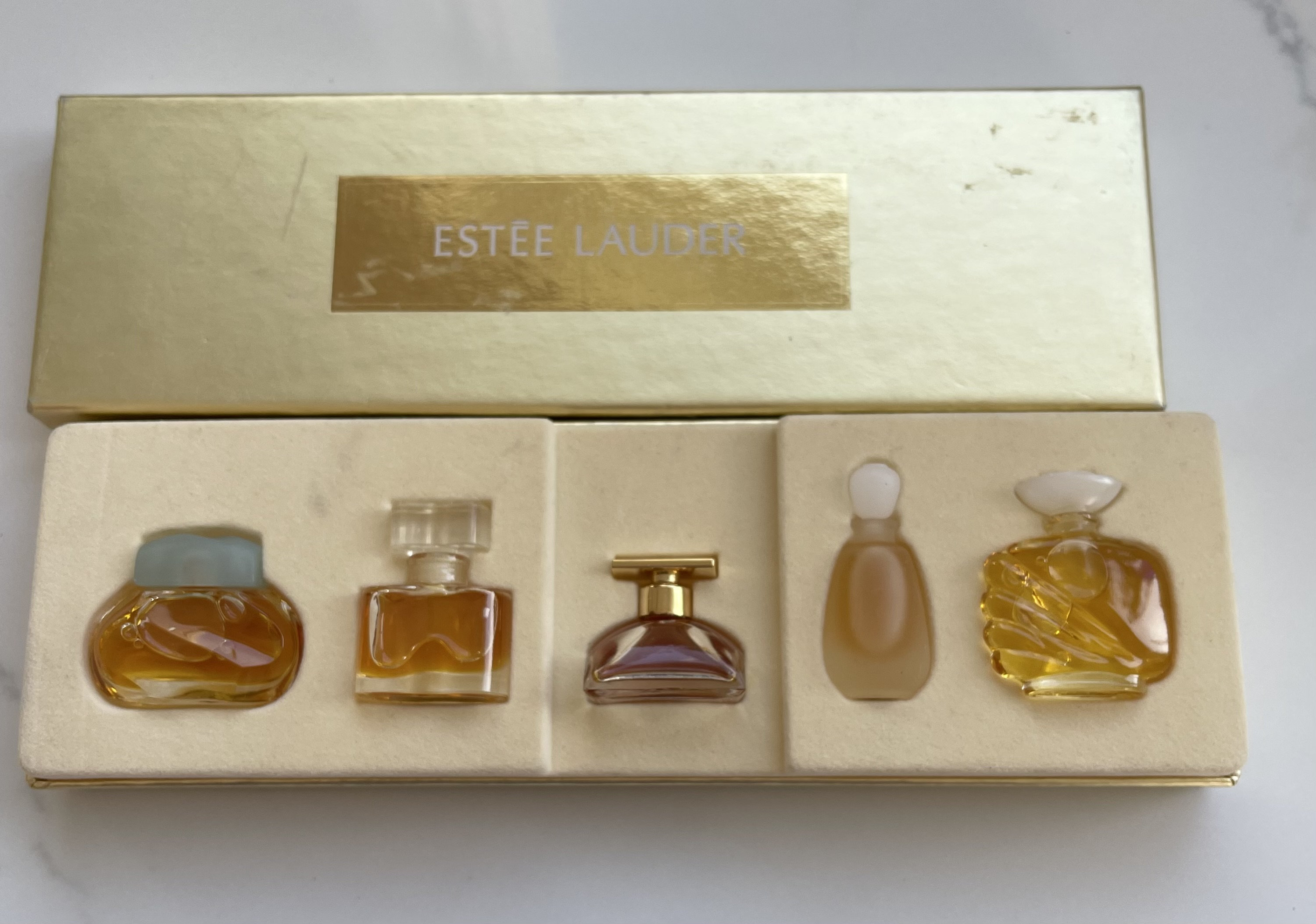 Estee Lauder Perfume Collection Six Perfume Bottles Knowing