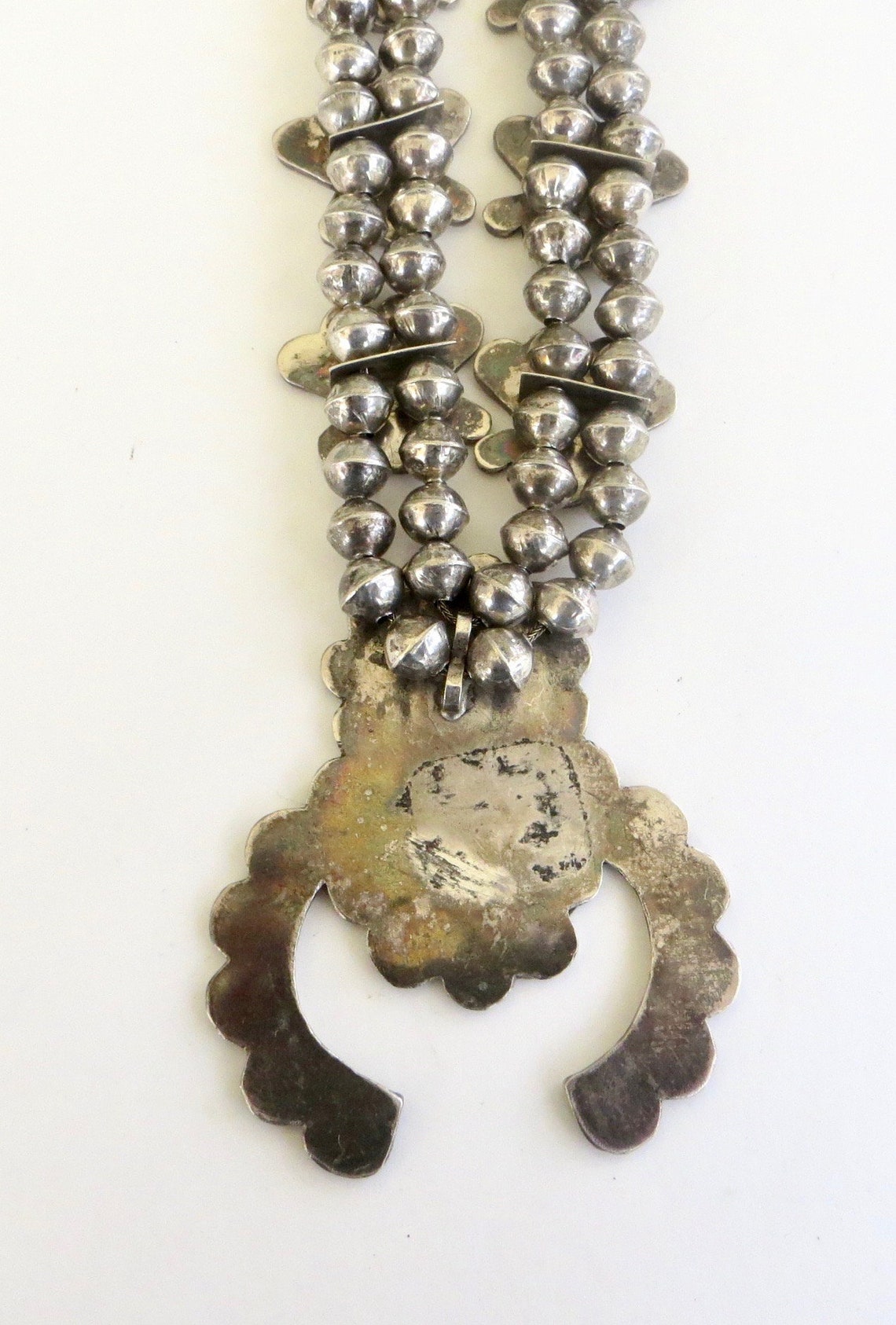 Zuni Sunface Squash Blossom Necklace Sterling Silver Bench Etsy