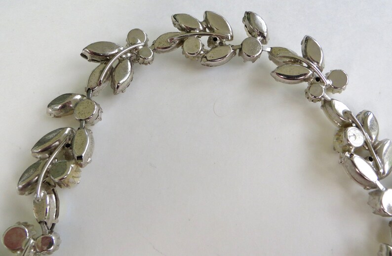 Vintage Kramer Jewelry Kramer Molded Glass Rhinestone Necklace Iridized Glass Pearls Rose Montees Mid Century Jewelry 1960s