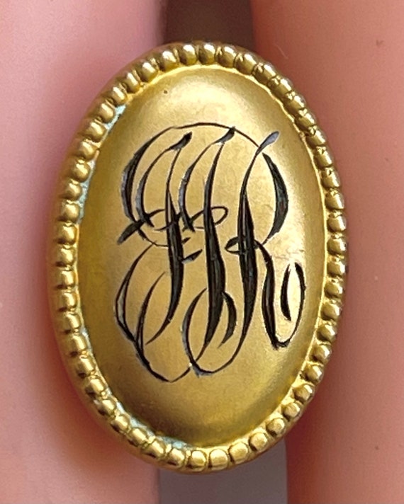 Antique Gold Filled Cuff Links, JJR Monogram, Sig… - image 3