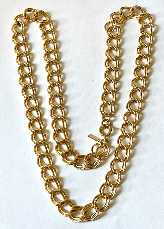 Monet Curb Chain Link Necklace, 24 Inch Necklace, 