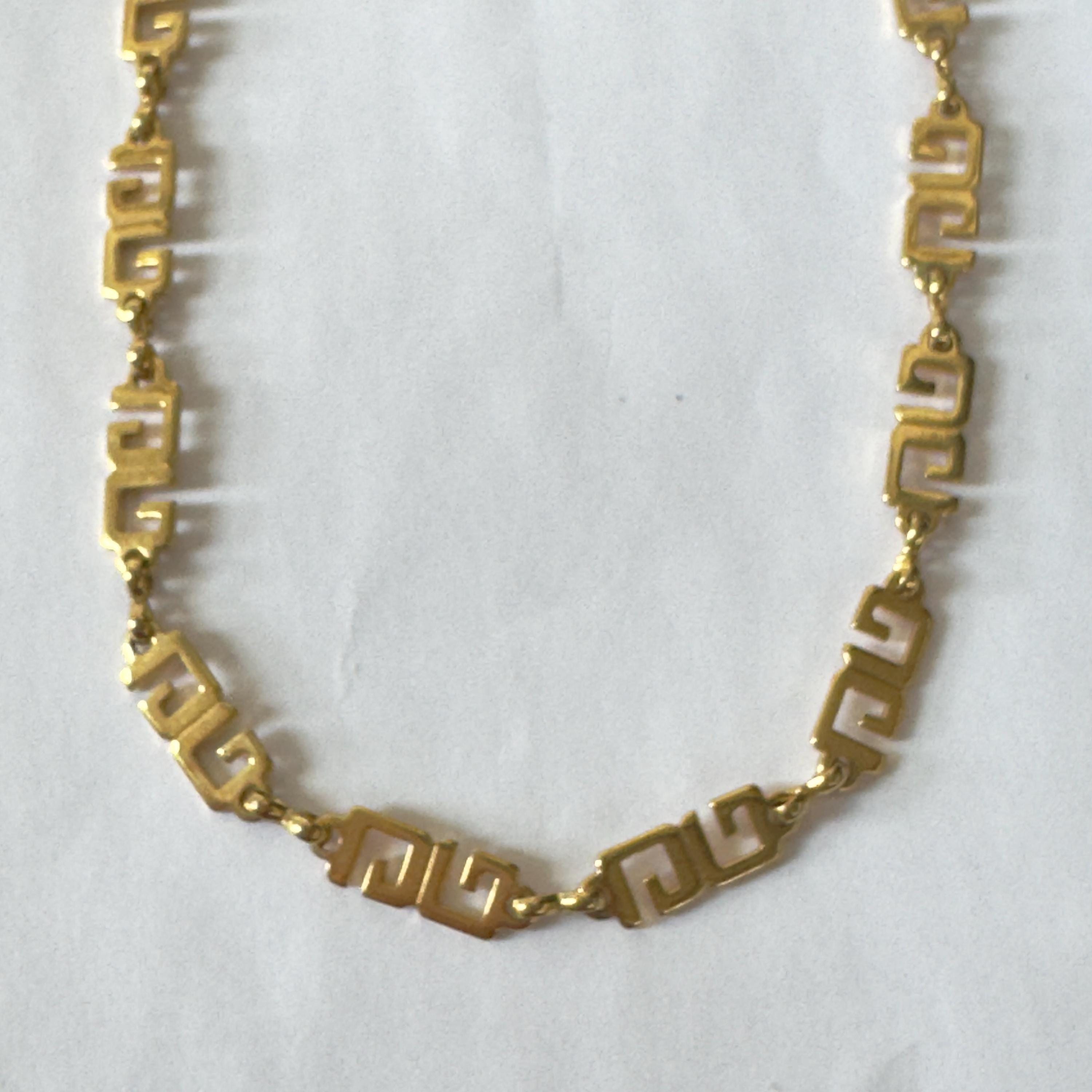 Givenchy Logo Chain Necklace, Gold Plated 24 Inch Necklace