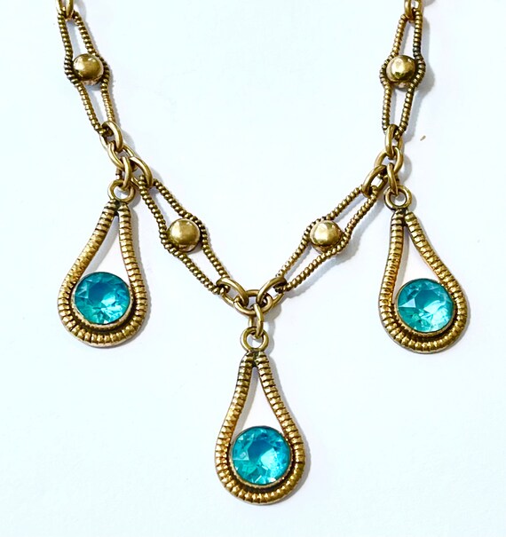Antique Gold Filled Festoon Necklace, Art Nouveau… - image 3