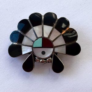 Zuni Sun Face Pin - Etsy