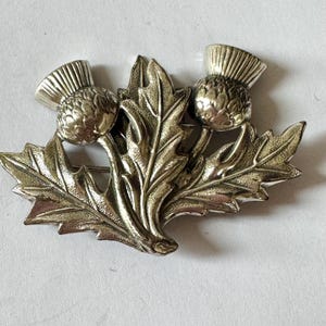 Sterling Celtic Scottish Thistle Brooch, Celtic Thistle Pin, Signed Michele, Outlander Pin, Vintage Celtic Jewelry, St Patricks Day