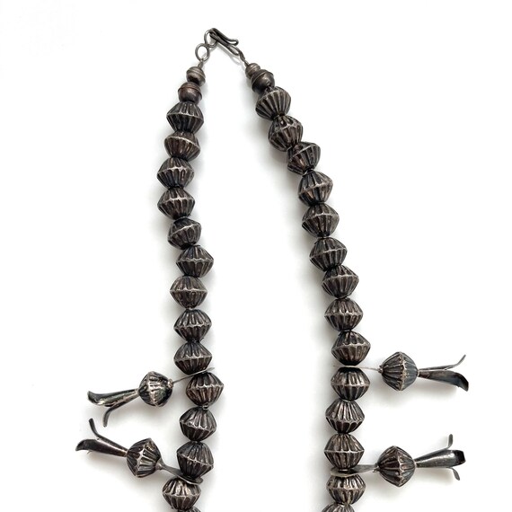 Native American Sterling Squash Blossom Necklace,… - image 3