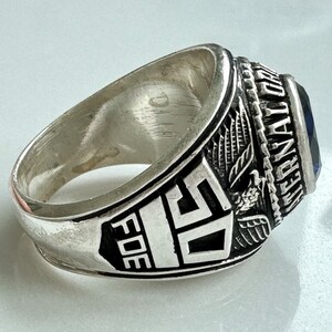Fraternal Order of Eagles Ring, 50 Years, Sterling Sapphire FOE Ring ...
