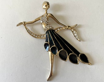 Vntage Ballerna Ballet Dancer Slvertone Brooch Pn… - Gem Vntage Ballerna Ballet Dancer Slvertone Brooch Pn… - Gem