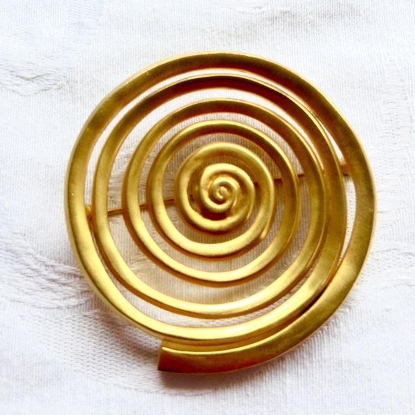 Vintage Modernist Brooch, Museum of Modern Art, Gold Circle Pin, Vintage Contemporary Jewelry