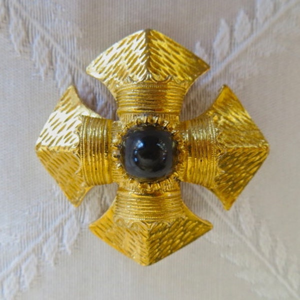 Vintage Maltese Cross Pendant Brooch Maltese Jewelry