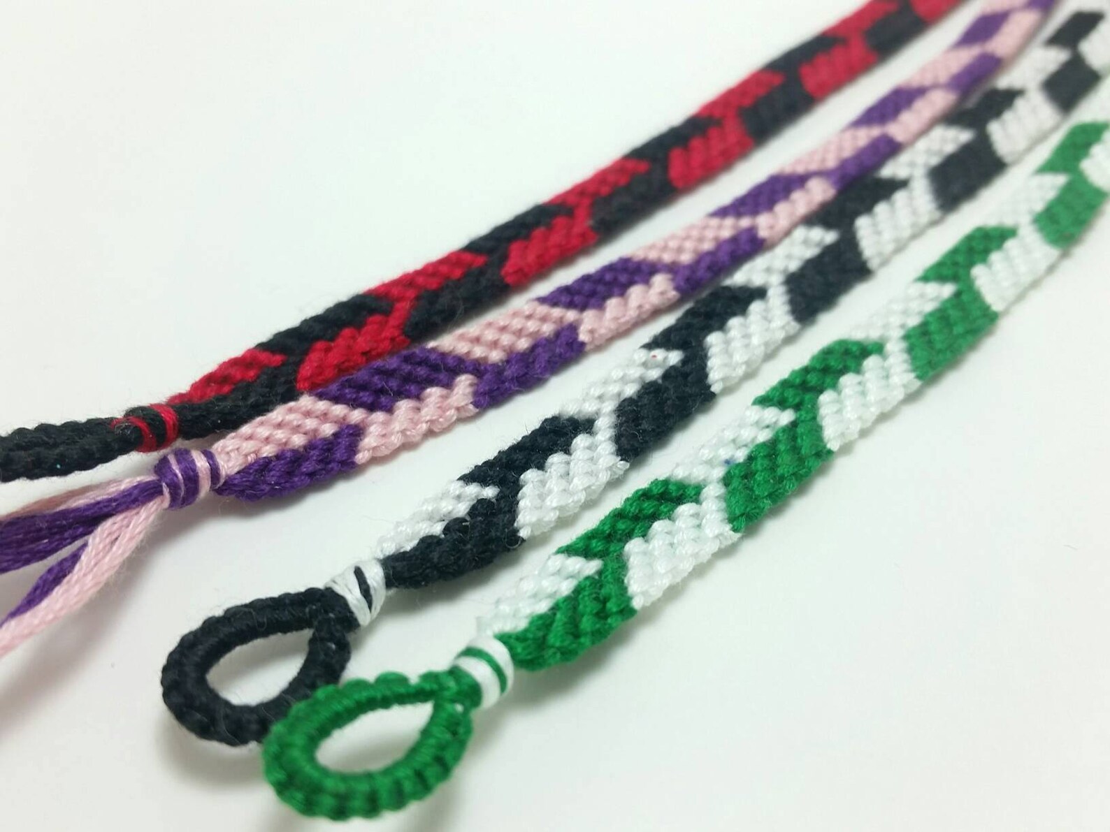 Checkered Friendship Bracelets, Chevron String Friendship, Personalized