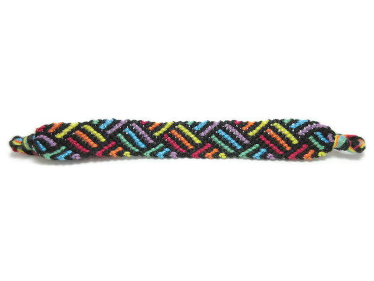 Rainbow Weave String Friendship Bracelet Rainbow Friendship Etsy