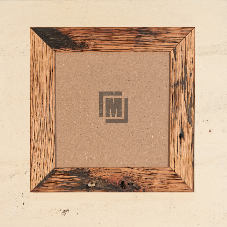Honey brown recycled wooden photo frames.