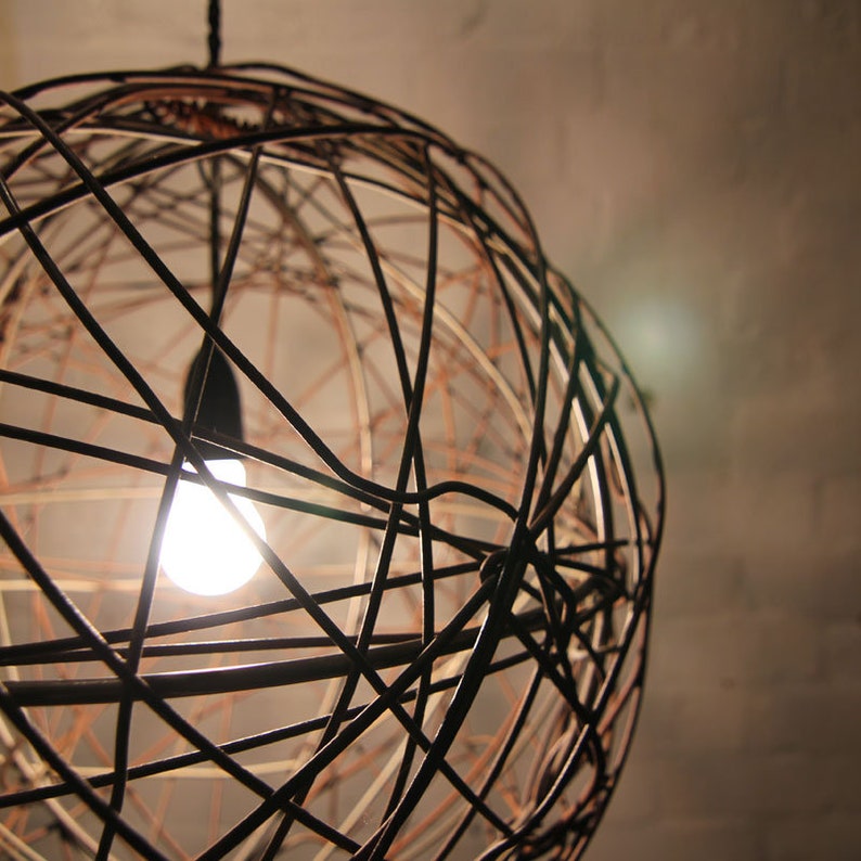 Fence Wire Ball Light fittings / Lamp Shades with shadow effect. Made in Australia from recycled rusted wire. image 2