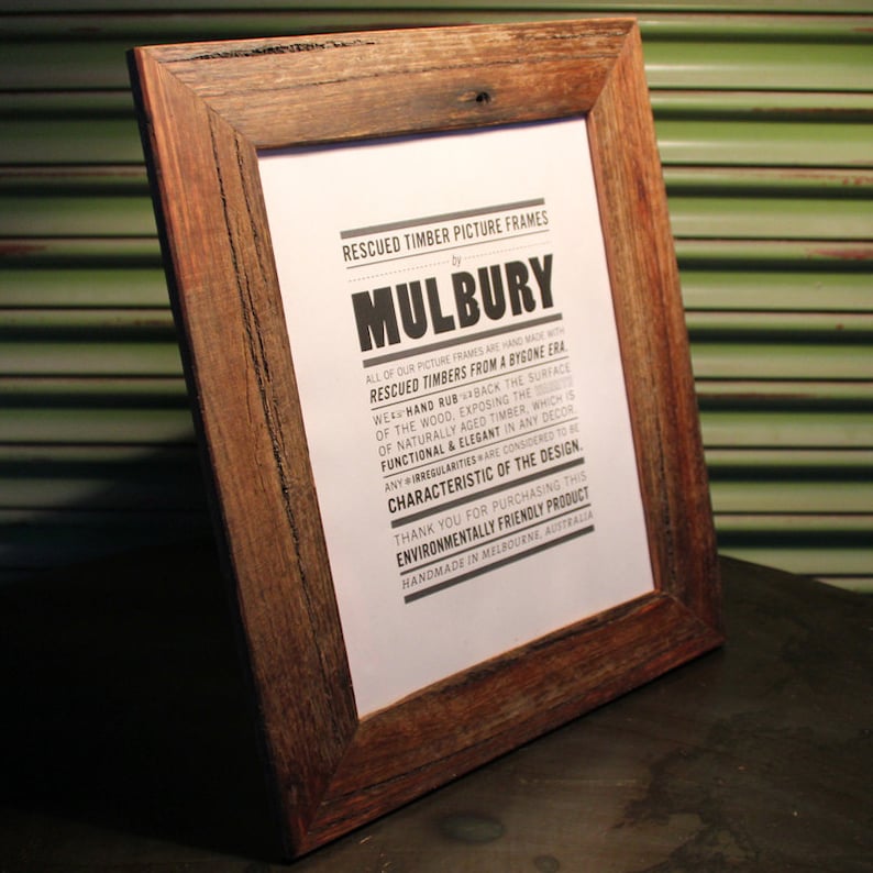 Desk standing picture frame, brown, wooden.