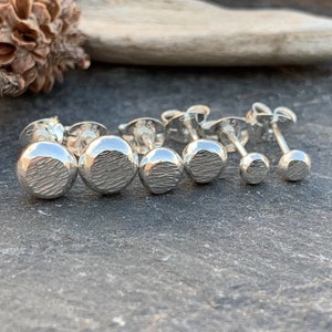 Silver Stud Earrings, small silver earring studs tiny silver studs, stud earrings, handmade silver post earrings, 3 sizes available