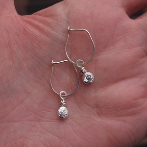 ARC Silver pebble drop earrings, silver drop earrings, argentium silver earrings, hammered silver, handmade, silver, jewelry, ARC Jewellery image 4