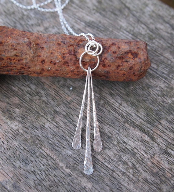 Sterling silver pendant necklace ring and rod pendant Etsy