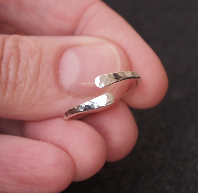 Silver Ring Sterling Silver Hammered Ring Minimalist Etsy UK