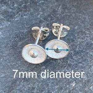 Studs, Argentium Silver stud earrings, round recycled silver stud earrings, texture silver stud earrings handmade by ARC Jewellery UK image 4